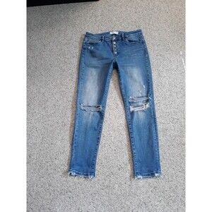 30 Buckle Vervet High Rise Exposed Button Fly Skinny Distressed